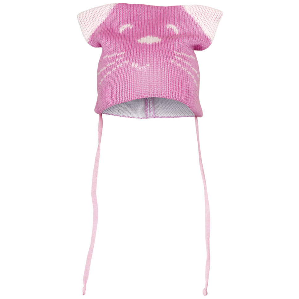Детская шапка с ушками демисезонная вязаная для девочки GSK-108