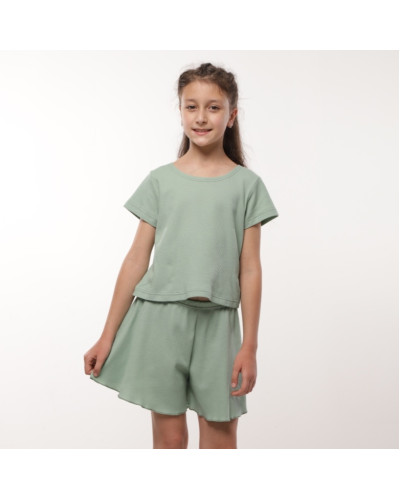 Подростковый летний костюм GBI Teens оливковый - фото №1 | Детская одежда ТМ GABBI