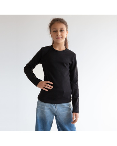 Подростковый лонгслив универсальный GABBI LS-24-3 чёрный - фото №1 | Детская одежда ТМ GABBI