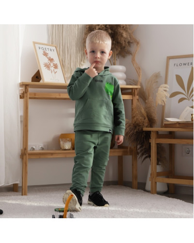 Детский костюм для мальчика GABBI KS-24-10 зелёный - фото №1 | Детская одежда ТМ GABBI