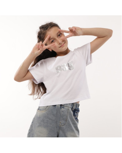 Подростковый кроп-топ GBI Teens FTT-24-5 белый - фото №1 | Детская одежда ТМ GABBI