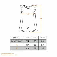 Детский полукомбинезон для девочки PS-20-14-2 *Тутти-фрутти* | Детская одежда ТМ GABBI