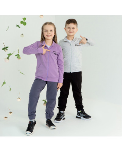 Детский костюм универсальный GABBI KS-24-6 серый меланж - фото №1 | Детская одежда ТМ GABBI