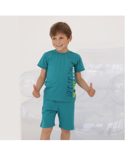 Детский костюм для мальчика GABBI KS-24-17 бирюзовый - фото №1 | Детская одежда ТМ GABBI