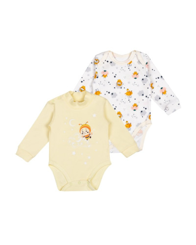 Детский боди для девочки GABBI BD-24-16 (комплект 2 шт.) жёлтое - фото №1 | Детская одежда ТМ GABBI