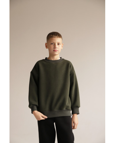 Подростковый свитшот универсальный GBI Teens SVT-25-1 хаки - фото №1 | Детская одежда ТМ GABBI