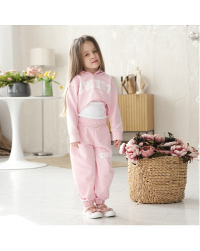 Детский костюм для девочки GABBI KS-25-5 розовый - фото №1 | Детская одежда ТМ GABBI