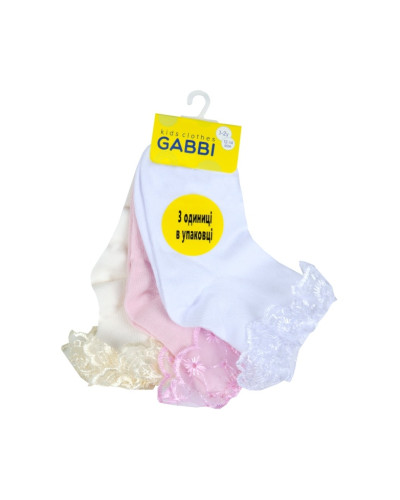 Детские носки для девочки GABBI NSD-64/3 с рюшей - фото №1 | Детская одежда ТМ GABBI