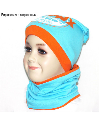 Детская шапка для мальчика GABBI GSK-43 с шарфом-снудом 