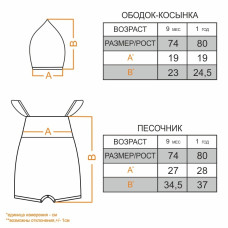 Детский песочник для девочки PS-19-20-2 *Ромашка* с ободком-косынкой | Детская одежда ТМ GABBI