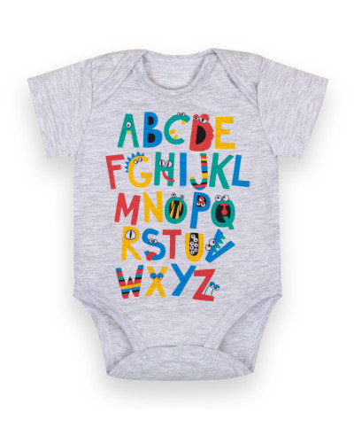 Детское боди для мальчика GABBI BD-21-4-1 серый меланж - фото №1 | Детская одежда ТМ GABBI