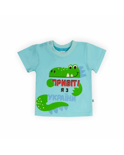 Детская футболка для мальчика GABBI FT-23-3/1 бирюзовая - фото №1 | Детская одежда ТМ GABBI