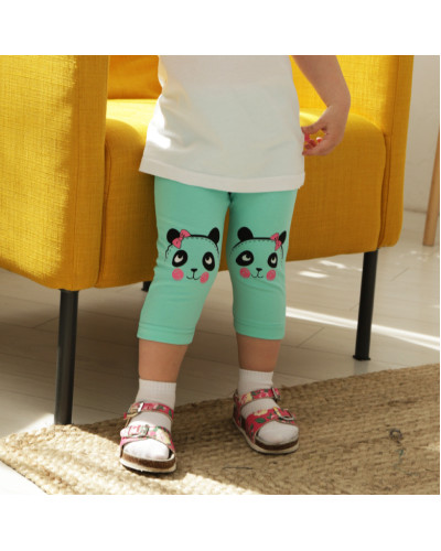 Детские капри для девочки GABBI BR-23-4/1 ментоловые - фото №1 | Детская одежда ТМ GABBI