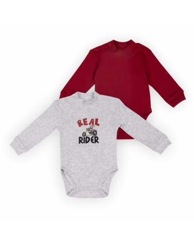 Детский комплект боди для мальчика GABBI BD-24-6 (2 шт.) бордо - фото №1 | Детская одежда ТМ GABBI