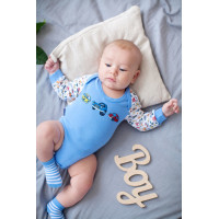 Детское боди для мальчика BD-19-03-1 *Машинки* | Детская одежда ТМ GABBI