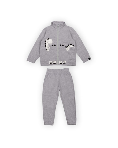 Детский костюм для мальчика GABBI KS-24-3 серый меланж - фото №1 | Детская одежда ТМ GABBI
