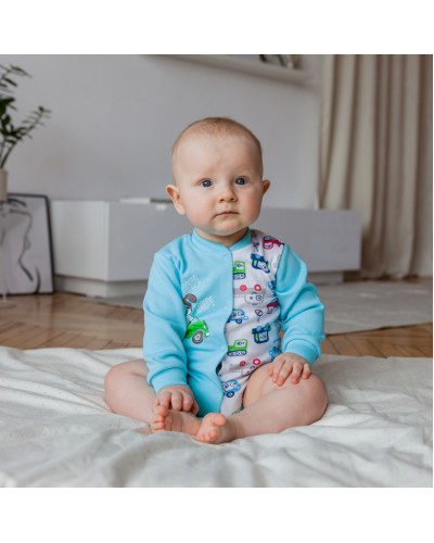 Дитяче боді для хлопчика GABBI BD-21-1-2 бірюзове - фото №1 | Дитячий одяг ТМ GABBI