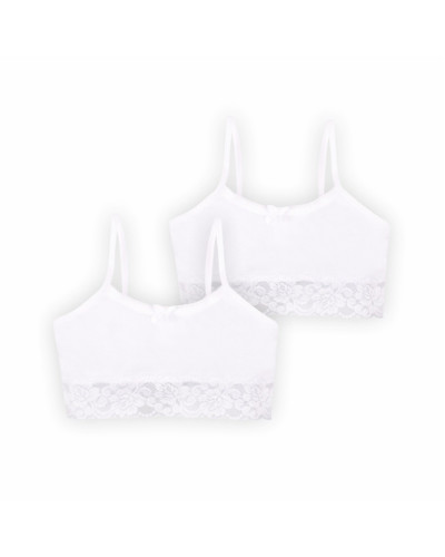 Детский топ для девочки GABBI TP-21-4/2 (комплект 2 шт.) белый - фото №1 | Детская одежда ТМ GABBI