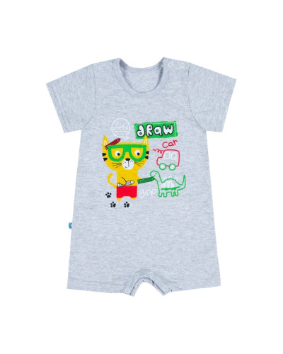 Детский песочник для мальчика GABBI PS-25-2 серый меланж - фото №1 | Детская одежда ТМ GABBI