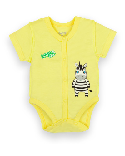 Детские боди для мальчика GABBI BD-21-2-1/1 Cафари кидс жёлтое - фото №1 | Детская одежда ТМ GABBI