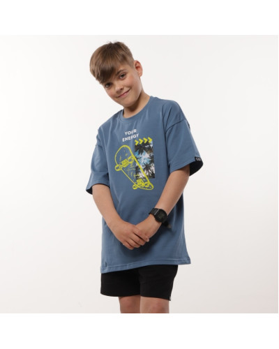 Футболка для подростка оверсайз GBI Teens FTT-24-1 синяя - фото №1 | Детская одежда ТМ GABBI