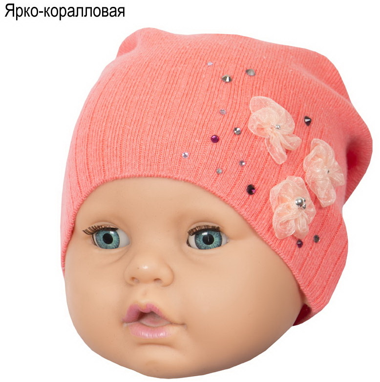 Дитяча демісезонна шапка в'язана для дівчинки GSK-54