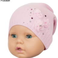 Дитяча демісезонна шапка в&#039;язана для дівчинки GSK-54 - Детская шапка демисезонная вязаная для девочки GSK-54