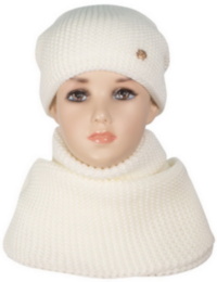 Дитяча зимова шапка в'язана для дівчинки GSK-77 з шарфом-снудом