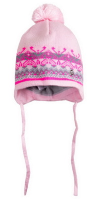 Дитяча шапка з вушками зимова в'язана для дівчинки GSK-89