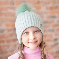 Дитяча зимова шапка в'язана для дівчинки GSK-150