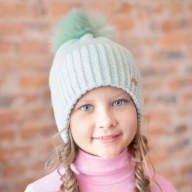 Дитяча зимова шапка в&#039;язана для дівчинки GSK-150 -  Детская шапка зимняя вязаная для девочки GSK-150
