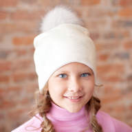 Дитяча зимова шапка в&#039;язана для дівчинки GSK-154 -  Детская шапка зимняя вязаная для девочки GSK-154
