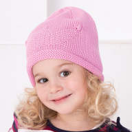 Дитяча демісезонна шапка в&#039;язана для дівчинки GSK-129 - Детская шапка демисезонная вязаная для девочки GSK-129