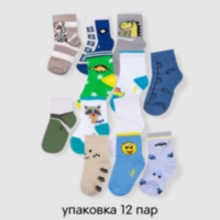 Набір шкарпеток різнокольорових демісезон для хлопчика (12 пар)