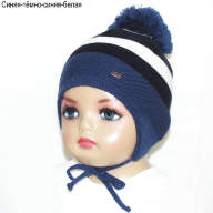 Дитяча шапка з вушками зимова в&#039;язана для хлопчика GSK-63 - Детская шапка зимняя вязаная для мальчика GSK-63