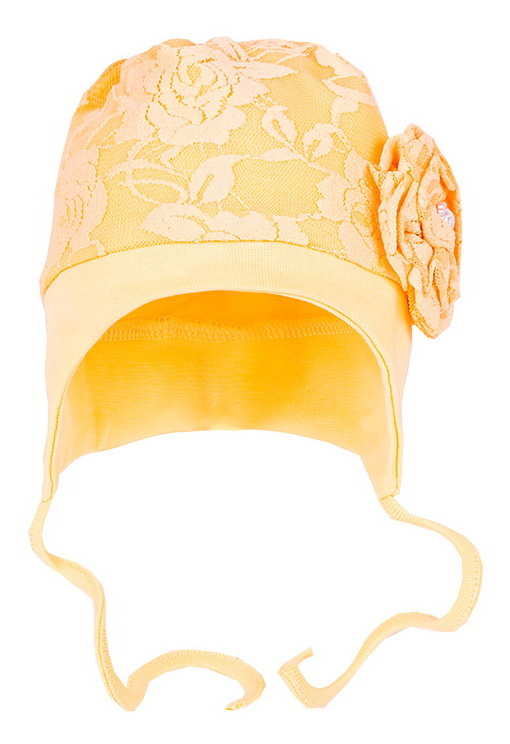 Дитяча шапка з вушками для дівчинки GSK-15 *Гіпюрова троянда*