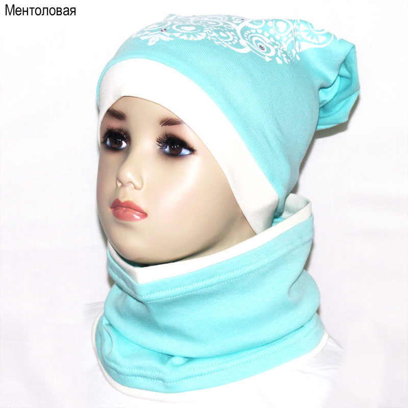 Дитяча шапка для дівчинки GSK-26 з шарфом-снудом Серце