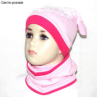 Дитяча шапка для дівчинки GSK-26 з шарфом-снудом Серце - Детская шапка для девочки GSK-26 с шарфом-снудом *Сердце*