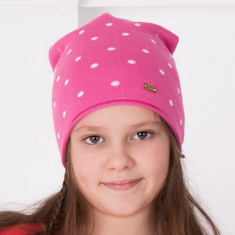 Детская шапка демисезонная вязаная для девочки GSK-138