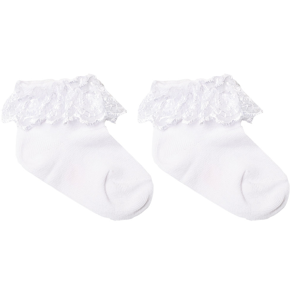 Детские носки для девочки NSD-65 ажурные с рюшей