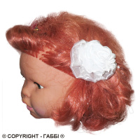 Детская резинка для волос с бантом *Роза с бусинками*