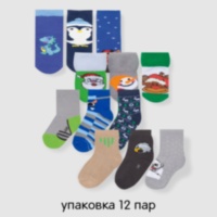 Набор носков разноцветных для мальчика махра (12 пар) 
